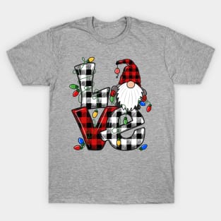 Gnome Christmas Love with Lights T-Shirt